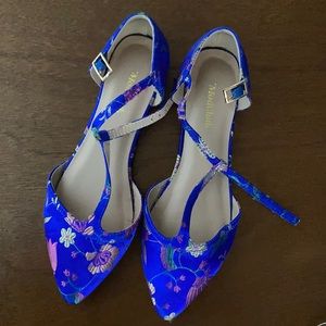 Modcloth Chinoiserie Cobalt Silky Flats • 9